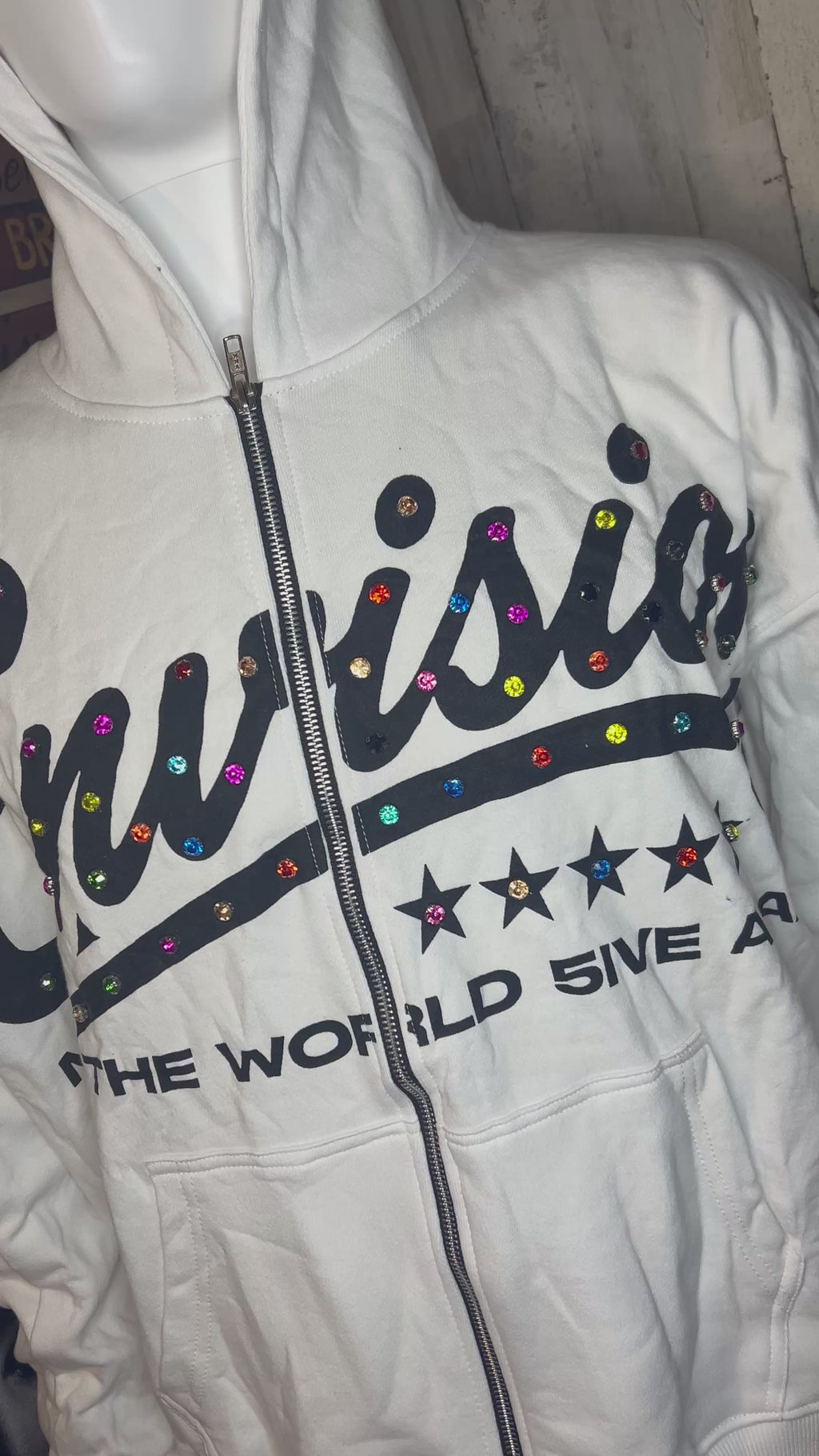 “MAKE THE WORLD 5IVE AGAIN” WHITE JACKET